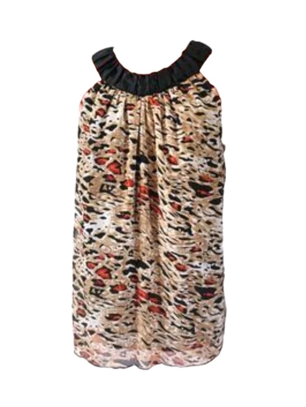 Lane Bryant Blouse Womens 14 Y2K Sleeveless Top Halter Animal Chiffon Vintage